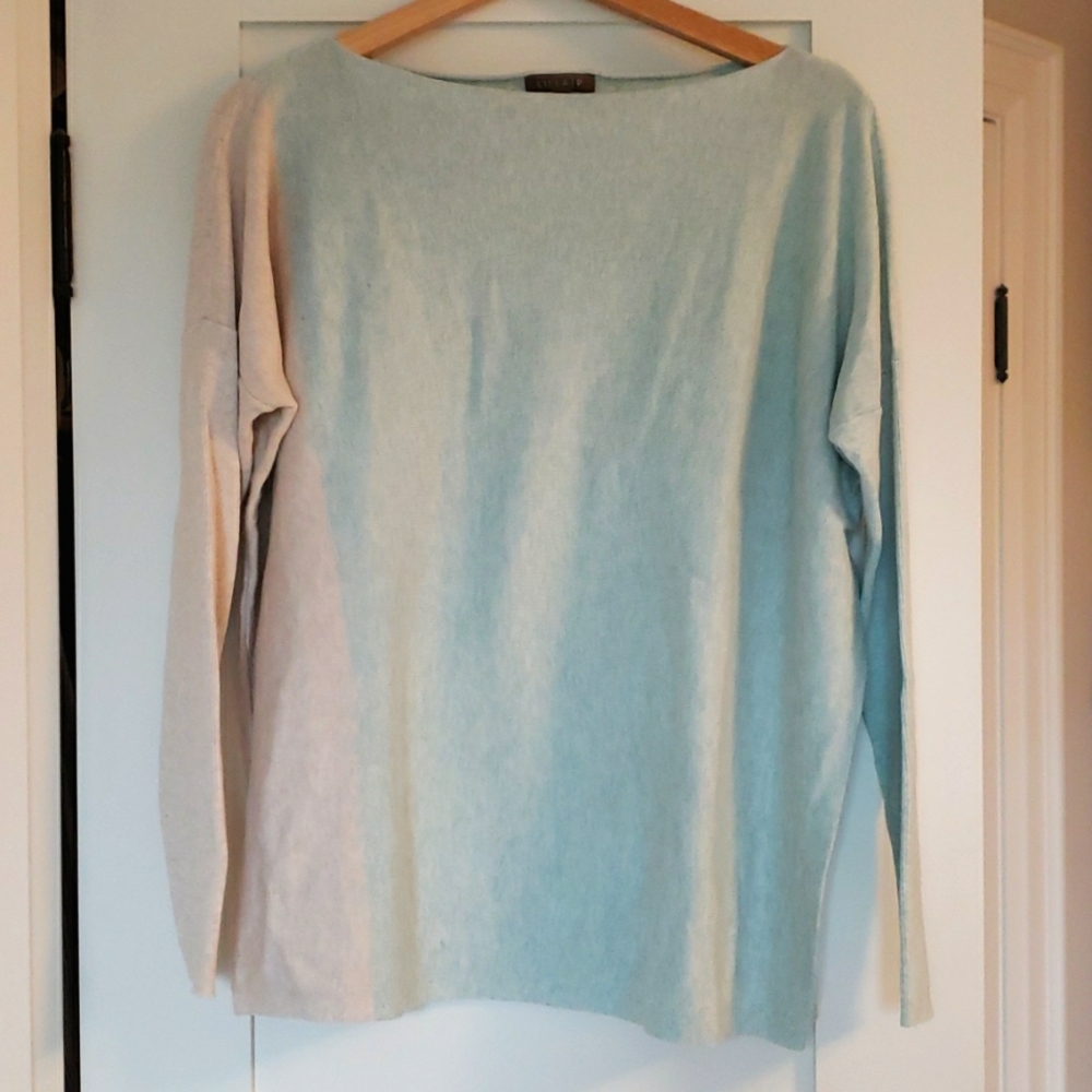 Lilla P two-tone boatneck sweater